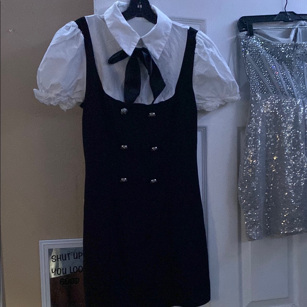 Elegant Black and White Kids Dress